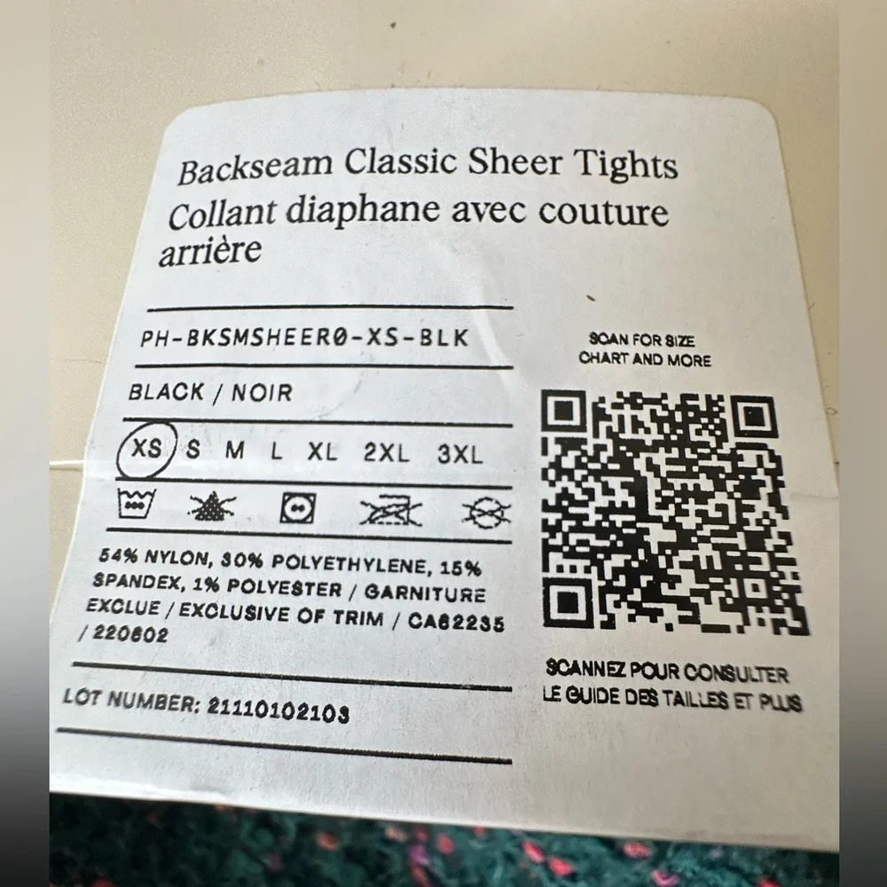 🎸Sheertex🎸🔥NWT🔥Backseam Classic Sheer Tights—XS